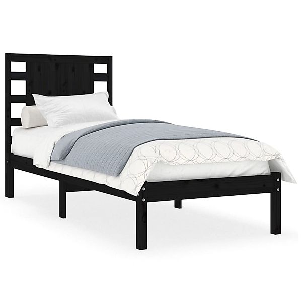 vidaXL Massivholzbett Schwarz 75x190 cm 2FT6 Small Single1179142 günstig online kaufen