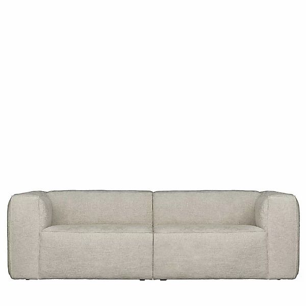 Dreisitzer Sofa in Beige meliert Strukturstoff Bezug günstig online kaufen