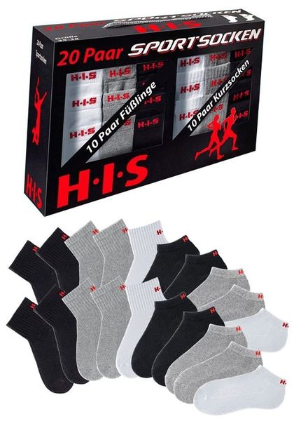 H.I.S Kurzsocken Set, 20 Stk. tlg. und Sneakersocken mit Frottee günstig online kaufen