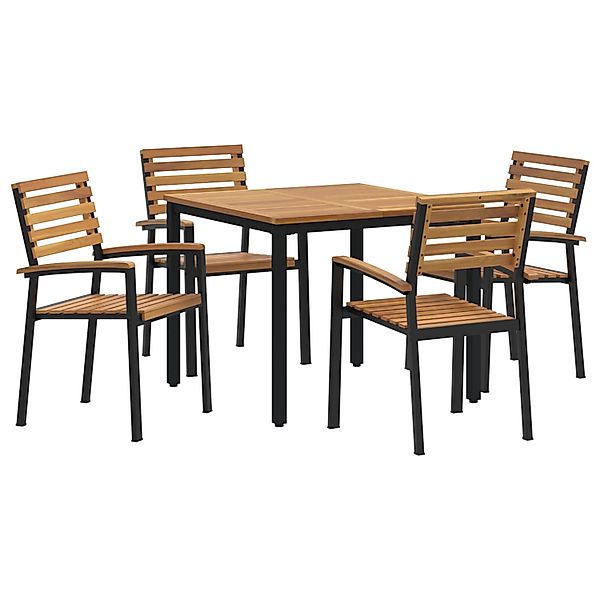 vidaXL 5-Teiliges Garten Essset aus Massivem Akazienholz und Metall 3284398 günstig online kaufen