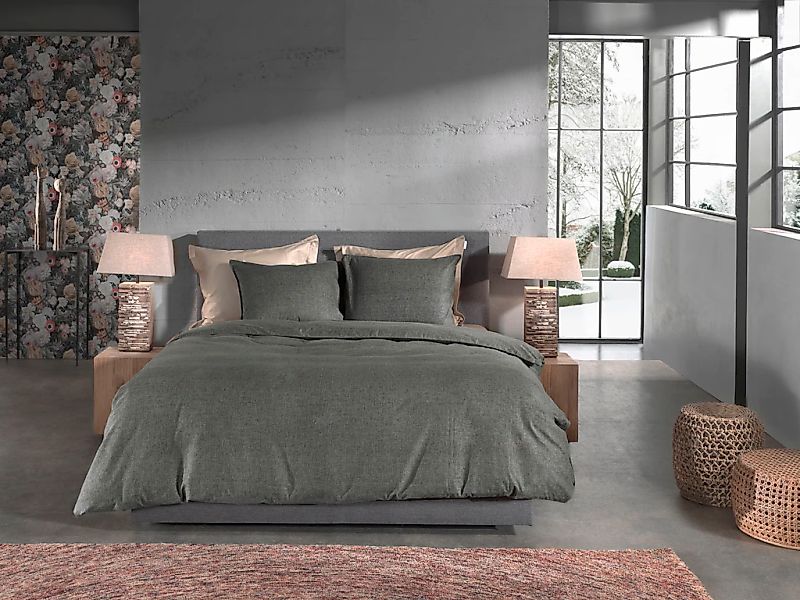 Heckett & Lane Bettwäsche "Franela" 2 Stk. tlg. Uni Design, hochwertiges Fl günstig online kaufen