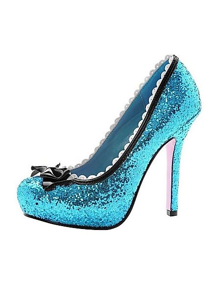 Leg Avenue Kostüm Glitzer High Heels blau, Blaue Pumps im Glitter-Look günstig online kaufen