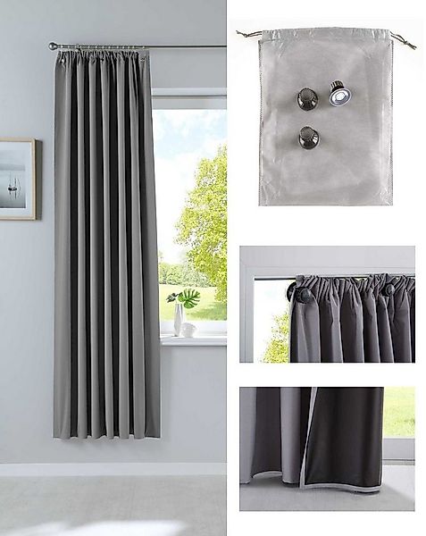 Gardinenbox Verdunkelungsvorhang (1 St), Kräuselband, verdunkelnd, Softshel günstig online kaufen