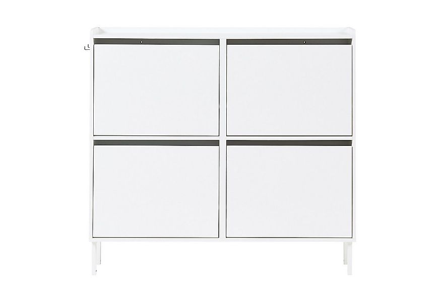 en.casa Schuhschrank »Ylitornio« 91,5x100x19 cm mit 4 Füßen Weiß günstig online kaufen
