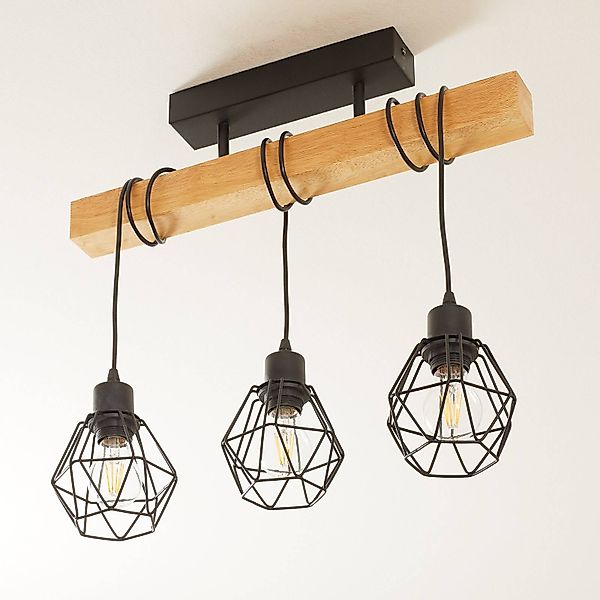 EGLO Deckenleuchte TOWNSHEND 5, Deckenlampe, Holz günstig online kaufen