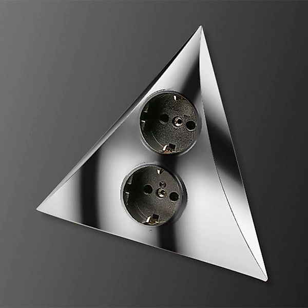 2er-Steckdose Luxor, chrom matt, Kunststoff, IP20 günstig online kaufen