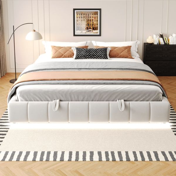 STILVORA Polsterbett 180x200 Doppelbett mit LED&Stauraum,Jugendbett günstig online kaufen