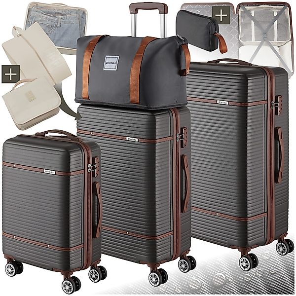 tectake Trolley Reisekofferset, 4 Rollen, 13-teilig, günstig online kaufen