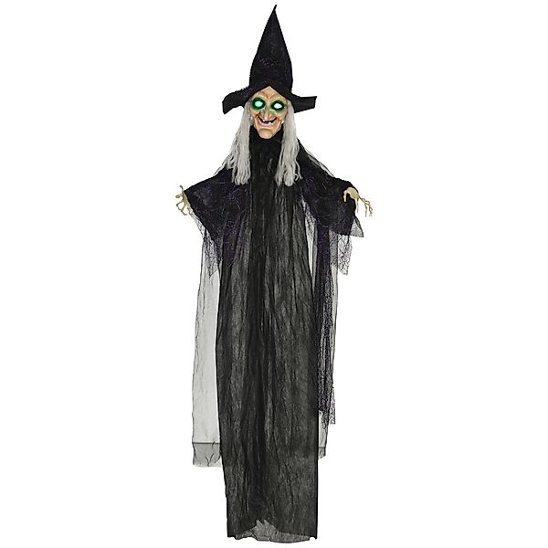 HOMCOM Dekofigur 183cm Halloween-Hexe mit LED-Lichter, günstig online kaufen