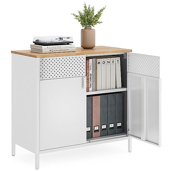 SONGMICS Aktenschrank Küchenschrank Metallschrank, mit Doppeltür, günstig online kaufen