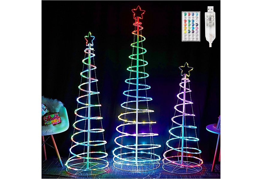 Jibenhome LED Baum Spirale Weihnachtsbaum, 8 Modi Lichterkette mit USB und günstig online kaufen