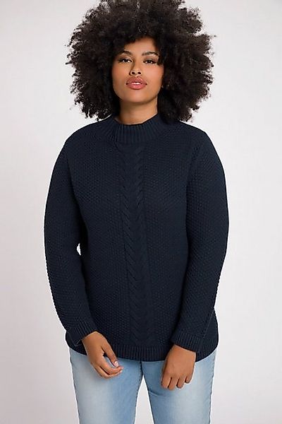 Ulla Popken Strickpullover Pullover Strukturstrick Zopfmuster Rundhals günstig online kaufen