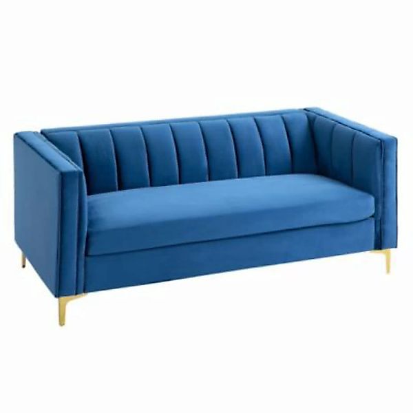 HOMCOM 3-Sitzer-Sofa mit samtartigem Stoffbezug blau günstig online kaufen