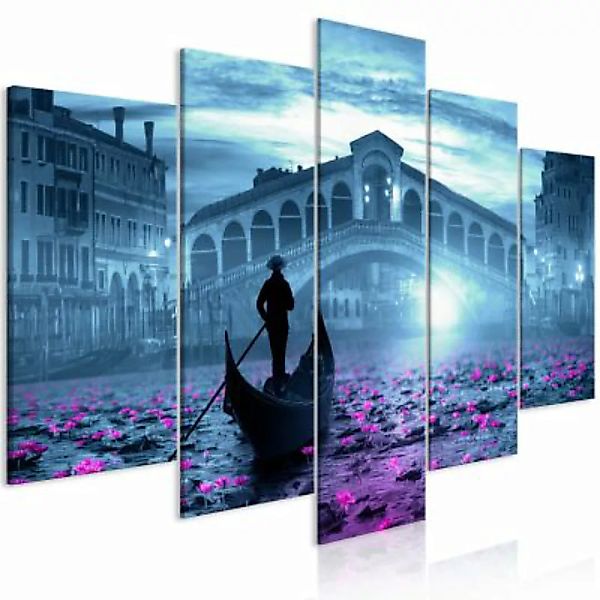 artgeist Wandbild Magic Venice (5 Parts) Wide Blue rosa/blau Gr. 200 x 100 günstig online kaufen