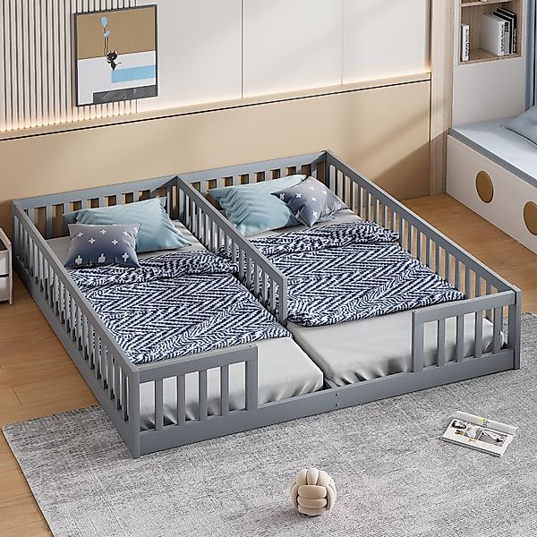 STILVORA Kinderbett 90x200 mit rausfallschutz,Holzbett ohne günstig online kaufen