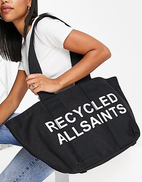 AllSaints – Shopper-Tasche in Schwarz günstig online kaufen
