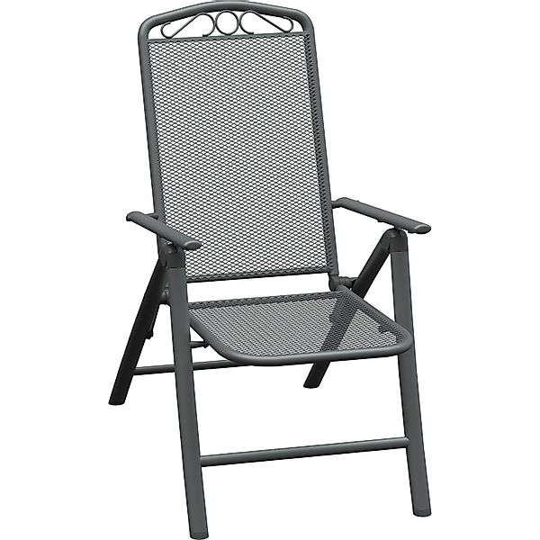 VLC Klappstuhl Sacramento Stahl mit Armlehnen verstellbar Anthrazit günstig online kaufen