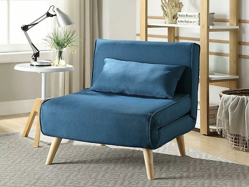 Futonsessel - Stoff - Blau - POSIO günstig online kaufen