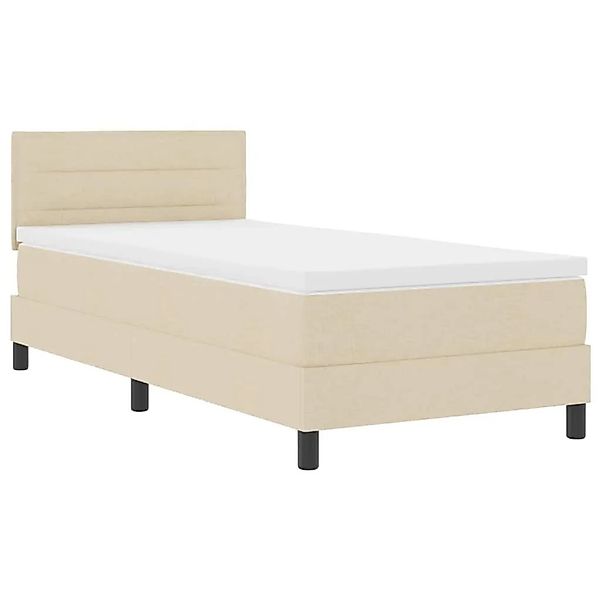 vidaXL Boxspringbett mit Matratze mit LED Creme 90 x 190 cm Stoff 3342098 günstig online kaufen
