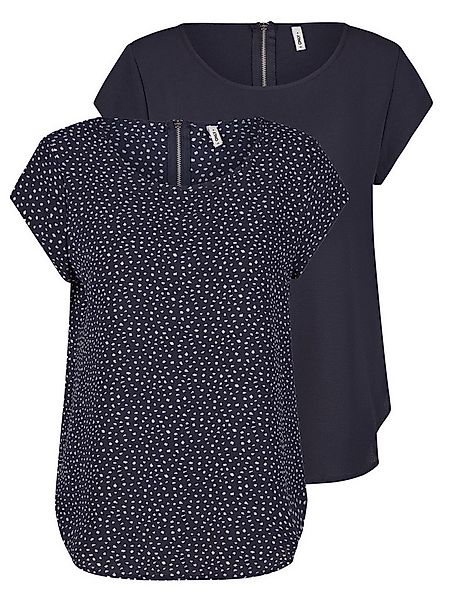 ONLY T-Shirt Damen Top ONLVIC Regular Fit (Vorteilspack, 2-tlg) Basic Kurza günstig online kaufen
