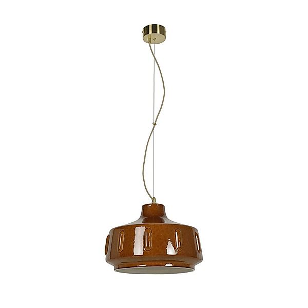 MARKET SET Pendellampe Jimmy, Ø 38 cm, braun, Keramik günstig online kaufen