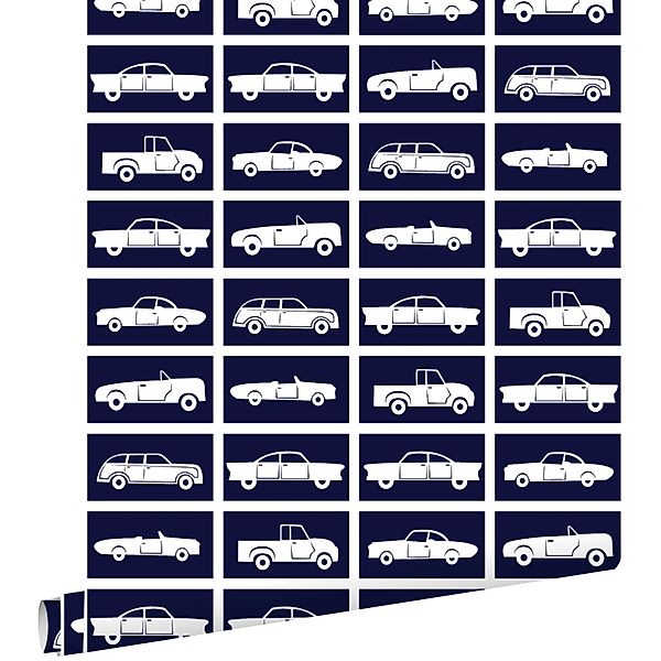 ESTAhome Tapete Autos Marineblau 53 cm x 10,05 m 115831 günstig online kaufen
