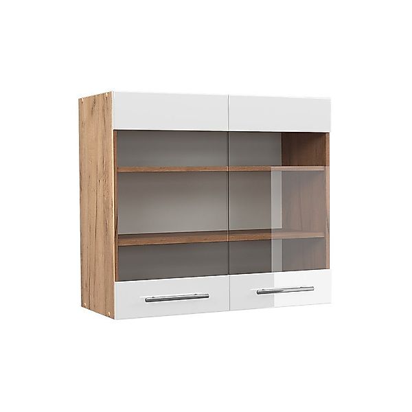 Vicco Glashängeschrank Fame-Line, Weiß Hochglanz/Goldkraft Eiche, günstig online kaufen