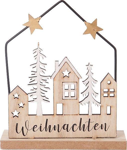 Trend Line Weihnachtsfigur Dekoaufsteller Haus Weihnachten Holz 15 x 13 cm günstig online kaufen