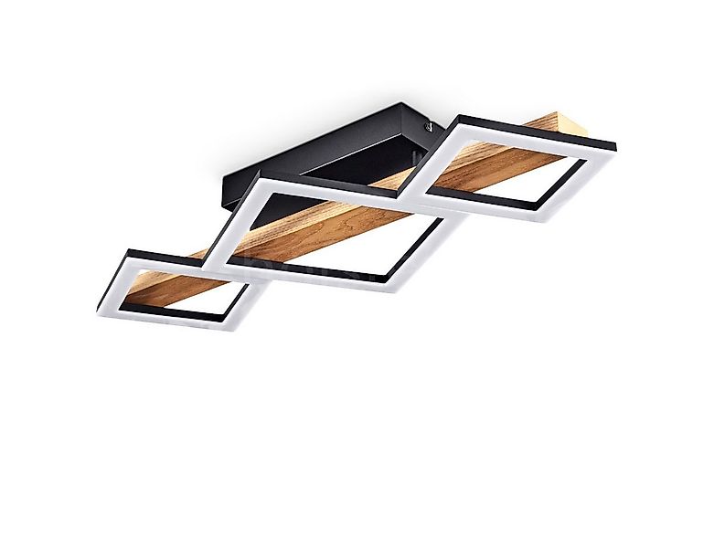 hofstein Deckenleuchte »Stoccareddo« moderne Deckenlampe aus Metall/Holz, 3 günstig online kaufen