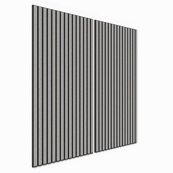 Akustikpaneel Laminat Betongrau MDF Schwarz Filz Schwarz 60 cm x 120 cm 2 S günstig online kaufen