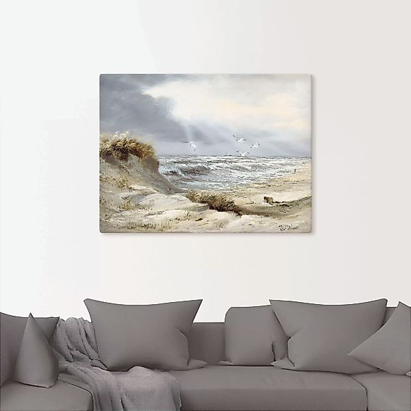 Artland Wandbild "Dünen an der stürmischen See", Küste, (1 St.), als Leinwa günstig online kaufen