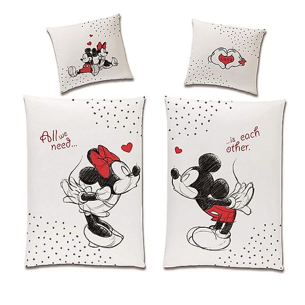 Familando Partnerbettwäsche Mickey & Minnie Mouse günstig online kaufen