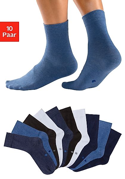 H.I.S Basicsocken (Packung, 10-Paar) mit eingestrickten günstig online kaufen