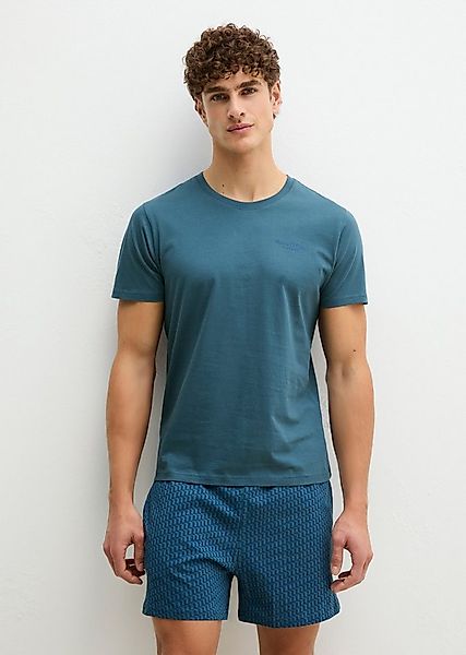 Marc O'Polo Shorty (2 tlg) mit kurzem Arm, Rundhalsausschnitt und gemustert günstig online kaufen