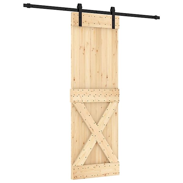 vidaXL Schiebetür mit Beschlag 70x210 cm Massivholz Kiefer 3202998 günstig online kaufen