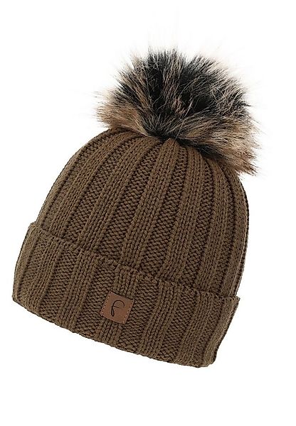 Faera Strickmütze Warme Beanie Strickmütze mit Bommel Thermo Futter (1-St., günstig online kaufen