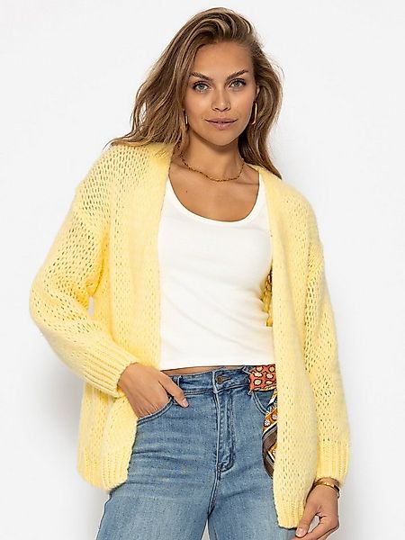 SASSYCLASSY Cardigan Oversize Strick Cardigan für Damen Flauschiger Cardiga günstig online kaufen