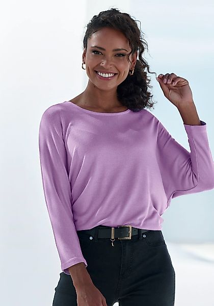 LASCANA 3/4-Arm-Shirt "aus weicher Feinstrickqualität", mit Fledermausärmel günstig online kaufen