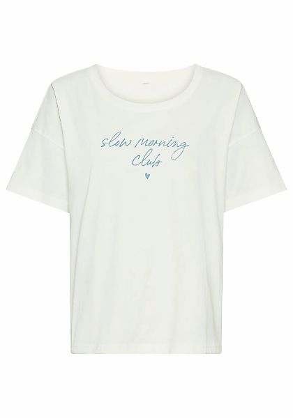 Vivance Dreams Pyjamaoberteil mit frontalem Schriftzug günstig online kaufen