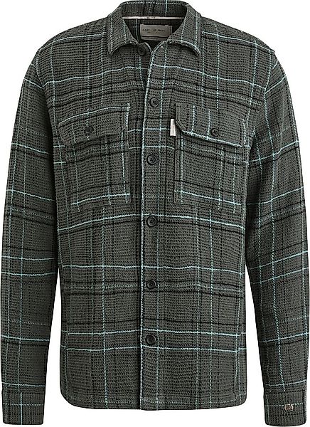 Cast Iron Overshirt Waffle Karos Grün - Größe S günstig online kaufen