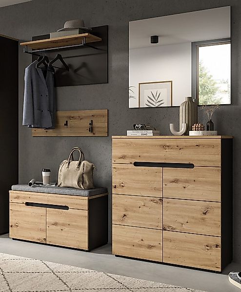 Inn.Furn Garderoben-Set Cooper, (in Artisan Eiche mit Basalt grau, 5-teilig günstig online kaufen