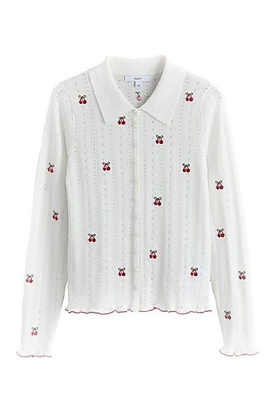 Next Strickjacke Langärmeliges Hemd aus Strick mit Pointelledesign (1-tlg) günstig online kaufen