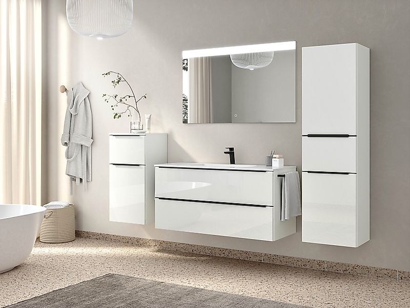 nobilia Badmöbel-Set "Levere", (2 St., vormontiert, mit Soft-Close), Hochgl günstig online kaufen