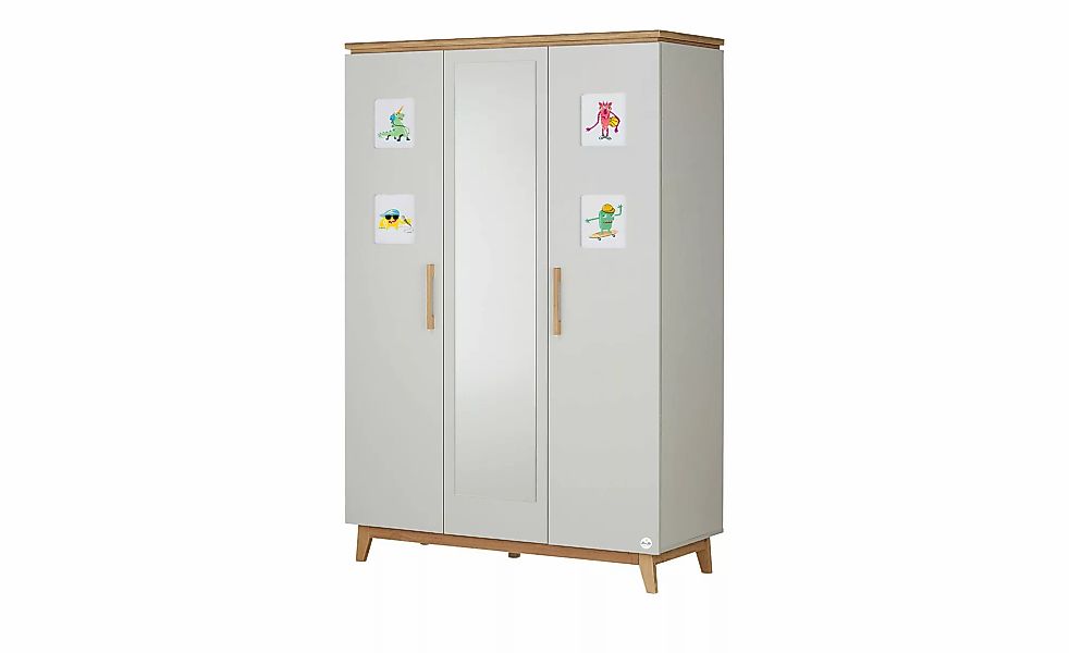 Mia & Mo Kleiderschrank  Tilda ¦ grau ¦ Maße (cm): B: 135 H: 200 T: 55.0 Ba günstig online kaufen