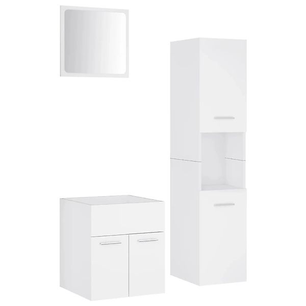 vidaXL Badezimmer-Set Badmöbel-Set Weiß Holzwerkstoff, (1-St) günstig online kaufen