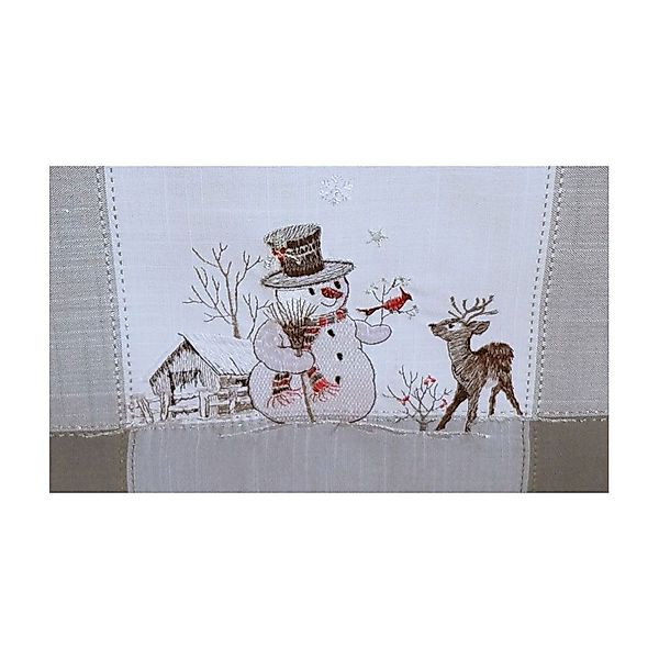 texpot Tischdecke Tischläufer Stickerei Schneemann Weihnachten günstig online kaufen