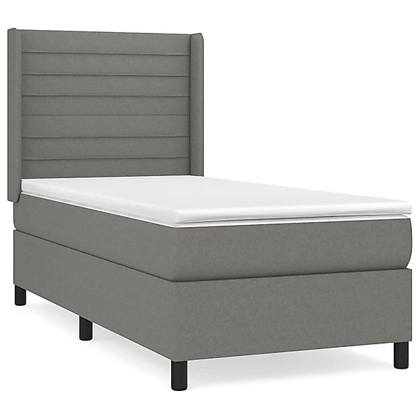 vidaXL Boxspringbett mit Matratze Dunkelgrau 80x200 cm Stoff1380147 günstig online kaufen