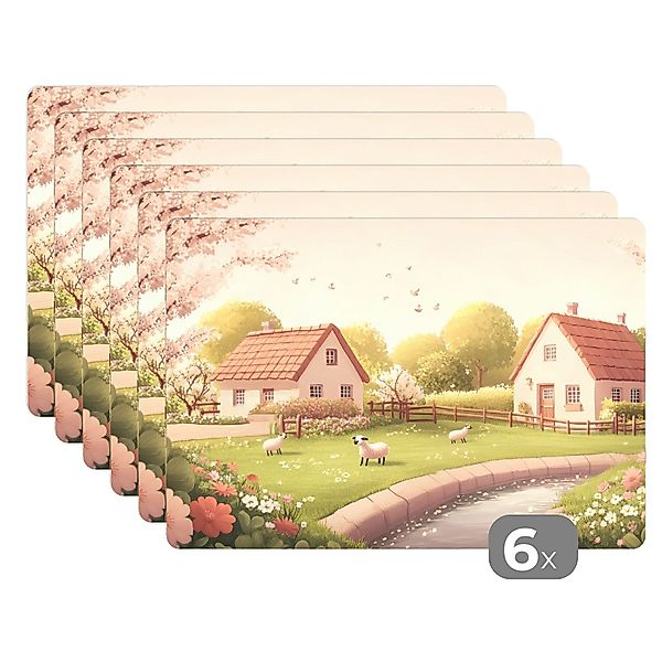 MuchoWow Platzset Schafe - Hütte - günstig online kaufen