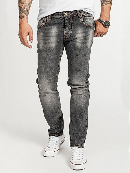 Rock Creek Regular-fit-Jeans Herren Jeans Stonewashed Dunkelgrau RC-2405 günstig online kaufen