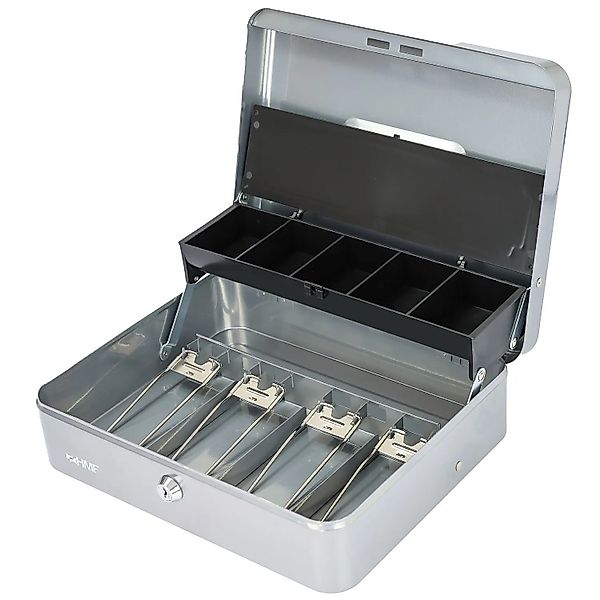 HMF 15230-09 Geldkassette Abschließbar Federklemmen 30 x 24 x 9 cm Silber günstig online kaufen